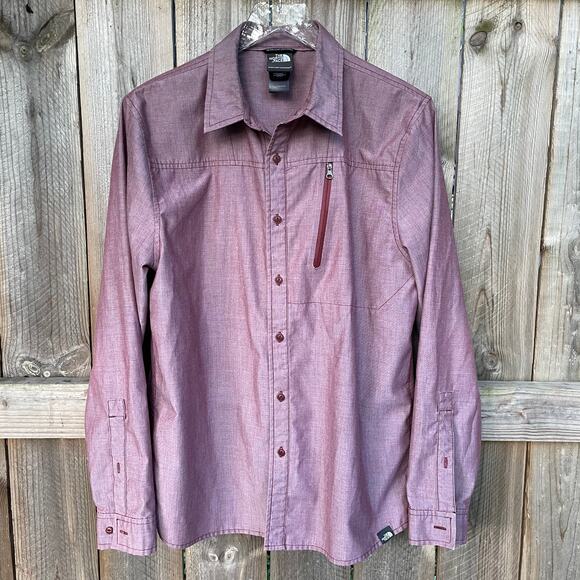 The North Face Button Up Shirt Mens Cronin Long Sleeve Hiking Purple Size Medium - Picture 1 of 8